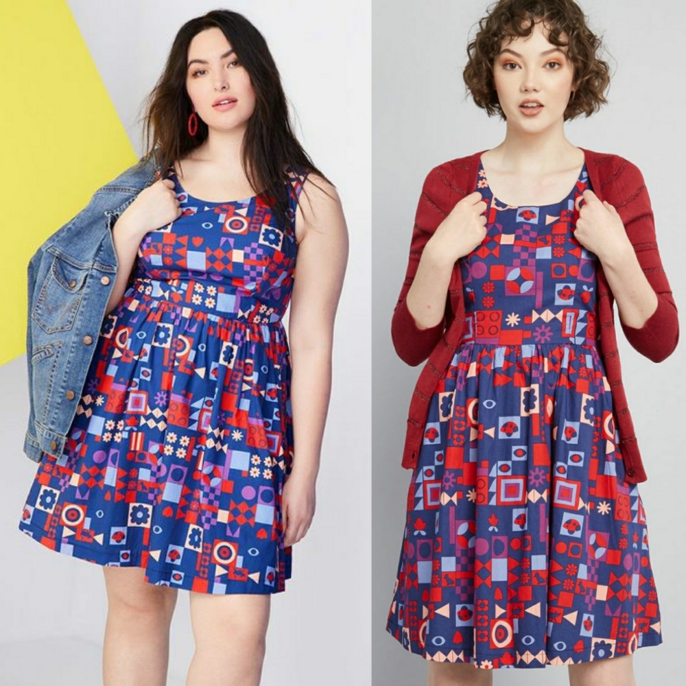 Modcloth Optimistic Effect Sleeveless Dress
